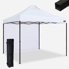 Nomatter New 10x10 Steel EZ Canopy with Backwall White