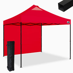 Nomatter New 10x10 Steel EZ Canopy with Backwall Red