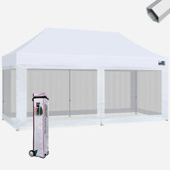 Superior 10x20 Hybrid Pop Up Canopy with 4 Screen Zipper Walls