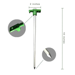 Eurmax Galvanized Non-Rust Camping Family Tent Pop Up Tent Stakes 10pc-Pack, with 4x10ft Ropes &1 Green Stopper