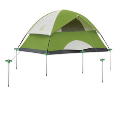 Eurmax Galvanized Non-Rust Camping Family Tent Pop Up Tent Stakes 10pc-Pack, with 4x10ft Ropes &1 Green Stopper