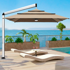 Atlas 10x10FT Square Cantilever Market Patio Umbrella