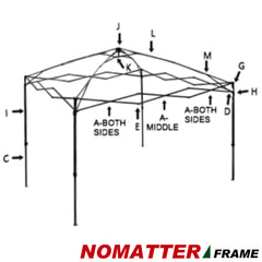 Upper Peak Bracket J for 10x10 Eurmax Nomatter New Frame