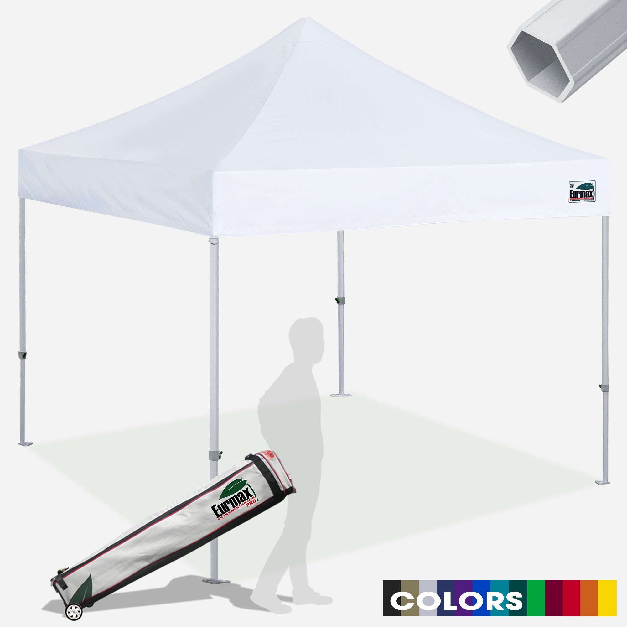 10x10 pop up canopy tent Eurmax 10' x 10' Pro Commercial Instant with Roller Bag White Category:E Bike_Shimano BR RX400 Camping de l'Arche Color:Ano Lime Reverb/Vivid Emerald coated steel frame and