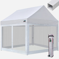 Apex Standard 10x10 Steel Canopy Tent with 4 Screen Zipper Walls