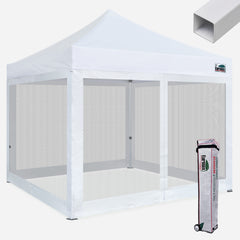 Standard 10x10 Steel Canopy with 4 Screen Zipper Walls