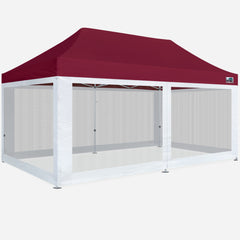 10x20 Pop Up Canopy with 4 Screen Zipper Walls