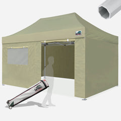 Beyond 10X15 Aluminum Instant Canopy with 4 Zipper Walls