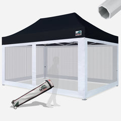 Beyond 10x15 Aluminum Pop Up Tent With 4 Screen Zipper Walls