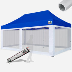 Beyond 10x20 Aluminum Pop Up Tent With 4 Screen Zipper Walls