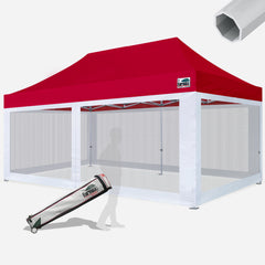 Beyond 10x20 Aluminum Pop Up Tent With 4 Screen Zipper Walls