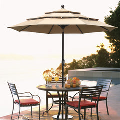 Classic 9FT Triple-Tier Market Patio Umbrella