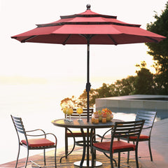 Classic 9FT Triple-Tier Market Patio Umbrella