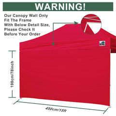 15FT Pop Up Canopy Back Wall