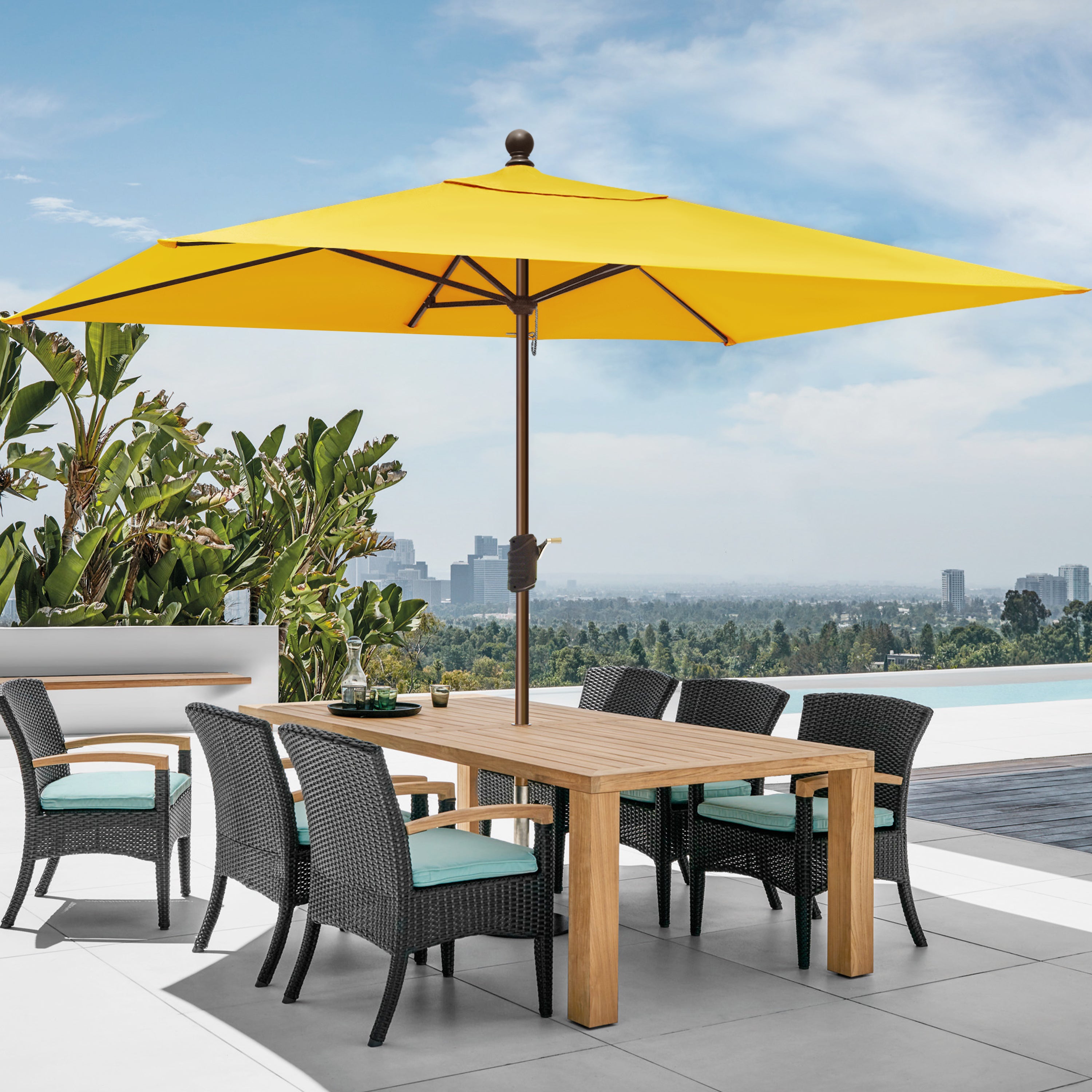 Classic 6.5 x 10FT Rectangular Market Patio Umbrella