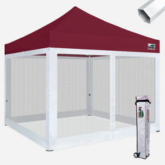 Premium 10x10 Steel Pop Up Canopy with 4 Screen Zipper Walls