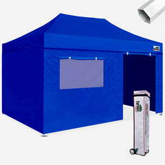 Premium 10x15 Steel Pop Up Canopy with 4 Zipper Walls