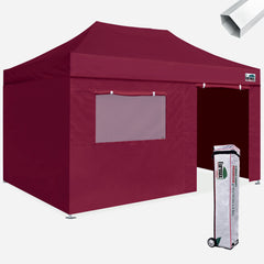 Premium 10x15 Steel Pop Up Canopy with 4 Zipper Walls
