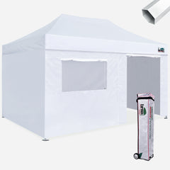 Premium 10x15 Steel Pop Up Canopy with 4 Zipper Walls