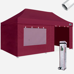 Premium 10x20 Steel Pop Up Canopy with 4 Zipper Walls