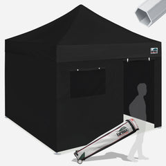 Pro 10x10 Aluminum Pop Up Tent with 4 Zipper Walls