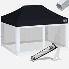 Pro 10x15 Aluminum Pop Up Tent with 4 Screen Zipper Walls