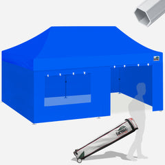 Pro 10x20 Aluminum Pop Up Tent with 4 Zipper Walls