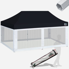 Pro 10x20 Aluminum Pop Up Tent with 4 Screen Zipper Walls