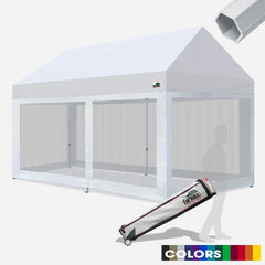 Apex Pro 10x20 Aluminum Canopy with 4 Screen Zipper Walls