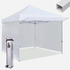 Standard 10x10 Steel Extended Awning Canopy Tent with 4 Zipper Walls