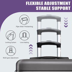 Explorer 5-Piece Luggage Set -Lightweight Hardside Carry-On+Travel Backpack & Makeup Bag(20/24/28in)