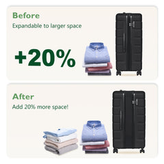 3-Piece Luggage Set Lightweight Hardshell 20% Expandable with TSA Lock, Double Spinner Wheels With 20% Discount From Nov.19 To Dec.1