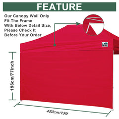 15FT Pop Up Canopy Back Wall