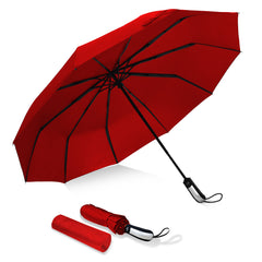 USA Folding Umbrella 10 Ribs Compact Travel Umbrella with Teflon Coating, Automatic Umbrellas Anti UV Coating Folding Umbrellas(Random Color)
