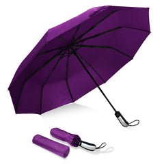 USA Folding Umbrella 10 Ribs Compact Travel Umbrella with Teflon Coating, Automatic Umbrellas Anti UV Coating Folding Umbrellas(Random Color)