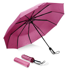 USA Folding Umbrella 10 Ribs Compact Travel Umbrella with Teflon Coating, Automatic Umbrellas Anti UV Coating Folding Umbrellas(Random Color)