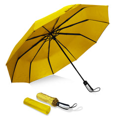 USA Folding Umbrella 10 Ribs Compact Travel Umbrella with Teflon Coating, Automatic Umbrellas Anti UV Coating Folding Umbrellas(Random Color)