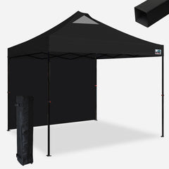 Nomatter New 10x10 Steel EZ Canopy with Backwall Black