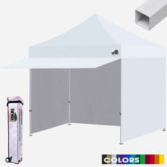 Standard 10x10 Steel Extended Awning Canopy Tent with 4 Zipper Walls