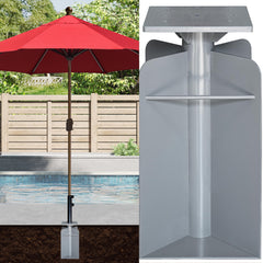 8.5" x 8.5" x 17.5" In-Ground Umbrella Base (Silver)