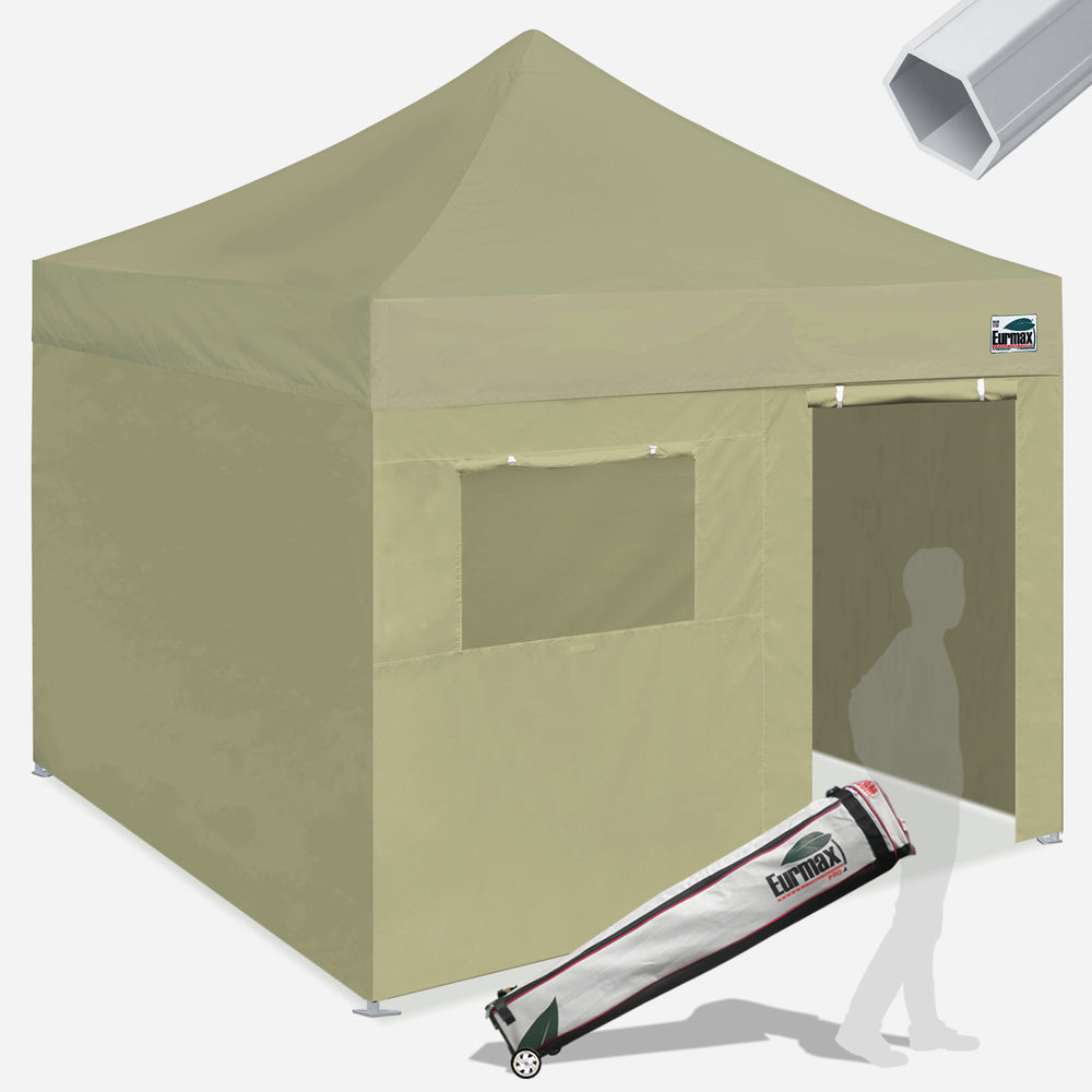 Pro 10x10 Aluminum Pop Up Tent with 4 Zipper Walls