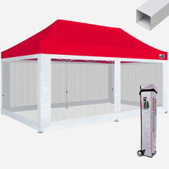 Standard 10x20 Steel Canopy with 4 Screen Zipper Walls