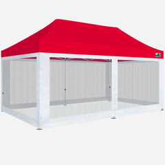 10x20 Pop Up Canopy with 4 Screen Zipper Walls