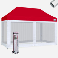 Superior 10x15 Hybrid Pop Up Canopy with 4 Screen Zipper Walls