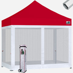 Superior 10x10 Hybrid Pop Up Canopy With 4 Screen Zipper Walls