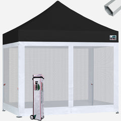 Superior 10x10 Hybrid Pop Up Canopy With 4 Screen Zipper Walls