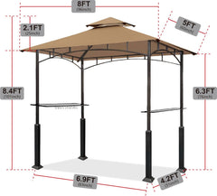 5x8 Grill BBQ Gazebo With LED Light