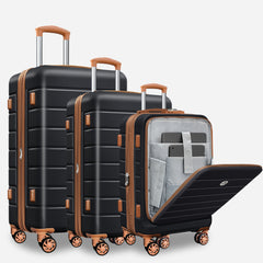 Classic 3 Set Luggage,Expandable 20" Carry-On with Front Pocket, TSA Lock, Spinner Wheels (20/24/28 inch)