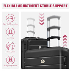 Classic 5 Set Luggage,Expandable 20" Carry-On with Front Pocket,Travel Backpack & Makeup Bag(20/24/28 inch)