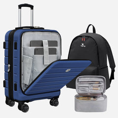 Classic 20" Hardside Carry-On Suitcase with TSA Lock, Spinner Wheels & Front Open Pocket